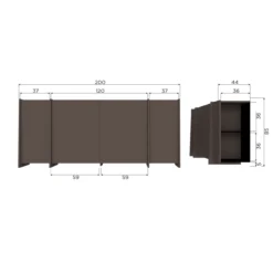 Brock dressoir 200 cm essen fineer middenbruin [fsc]