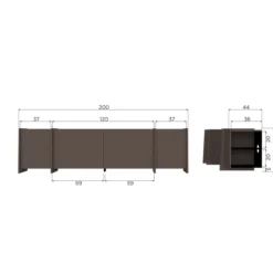 Brock tv meubel 200 cm essen fineer middenbruin [fsc]