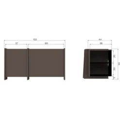 Brock tv meubel 102 cm essen fineer middenbruin [fsc]