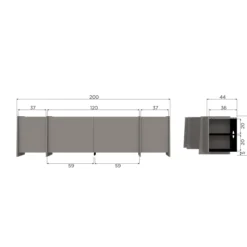 Brock tv meubel 200 cm essen fineer warmgrijs [fsc]