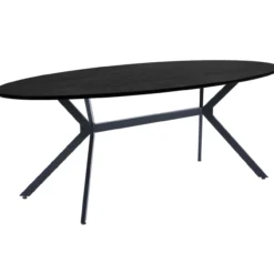 Bruno eettafel ovaal mdf zwart 220x100 cm