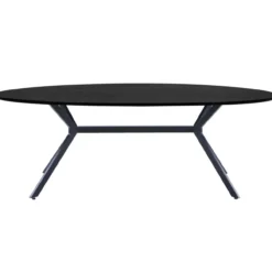 Bruno eettafel ovaal mdf zwart 220x100 cm