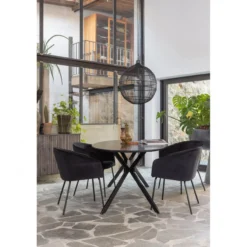 Bruno eettafel ovaal mdf zwart 220x100 cm