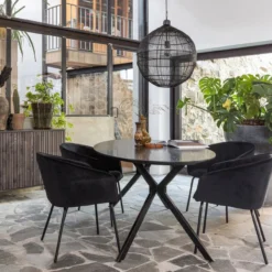 Bruno eettafel ovaal mdf zwart 220x100 cm
