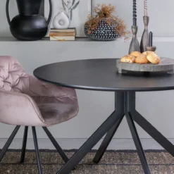 Bruno eettafel rond mdf zwart o120 cm