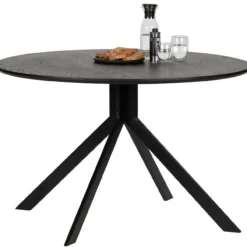 Bruno eettafel rond mdf zwart o120 cm