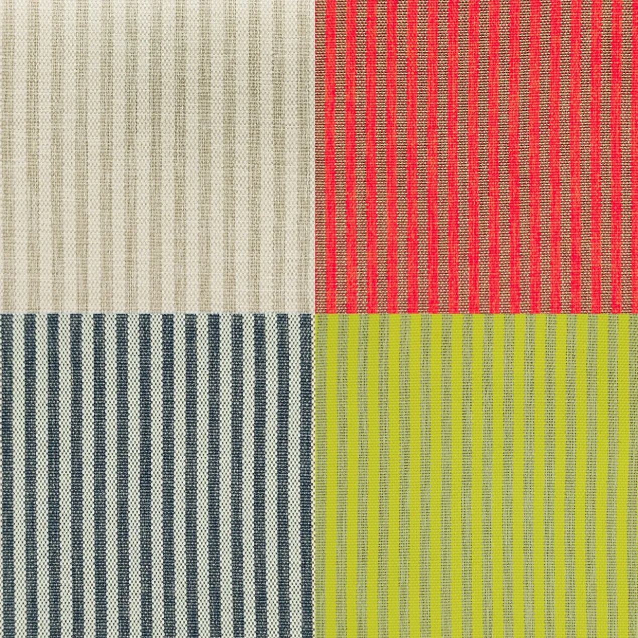 Buitenhocker Flynn pinstripe rood large