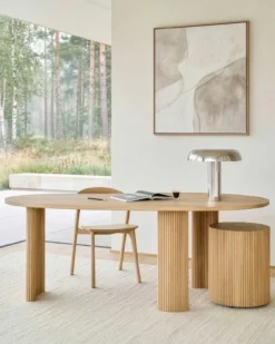 Bureau Boomerang 200 cm eiken