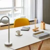 Bureau CPH10 mat eiken gelakt onderstel linoleum grey