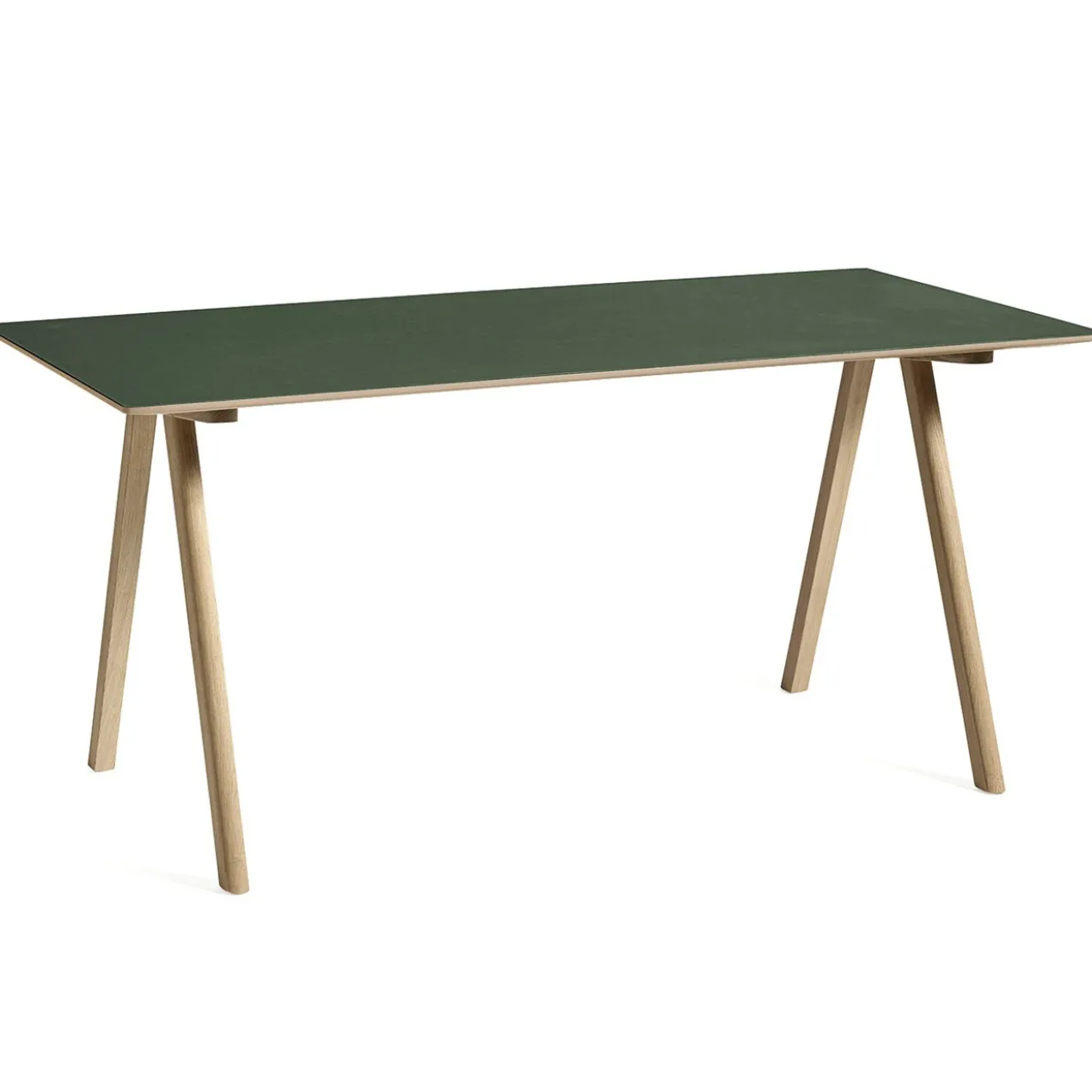 Bureau CPH10 mat eiken gelakt onderstel linoleum green