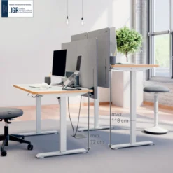 Bureau elektrisch zit-sta 120x70 cm wit