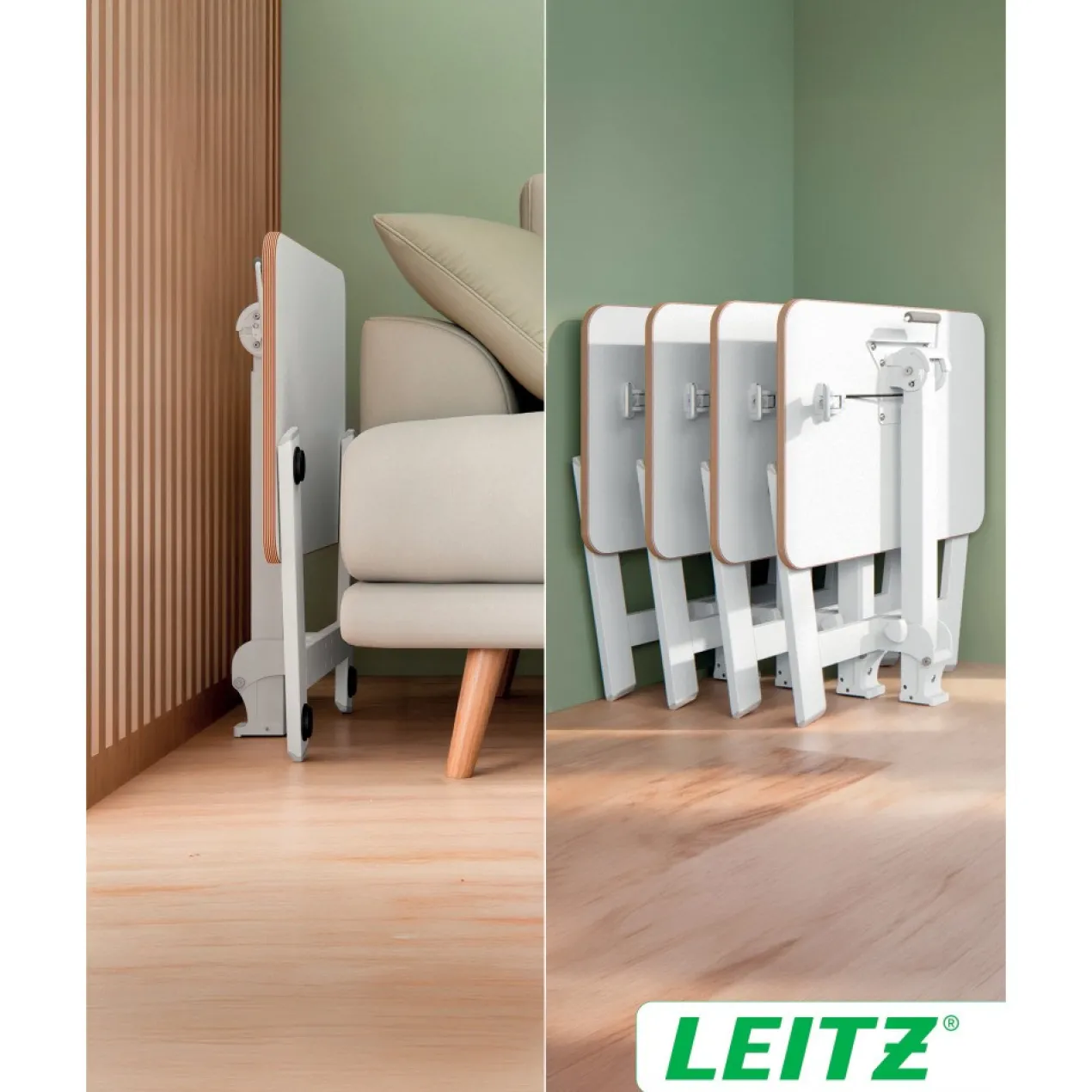 Bureau Ergo compact opvouwbaar zit-sta 65x48 cm wit
