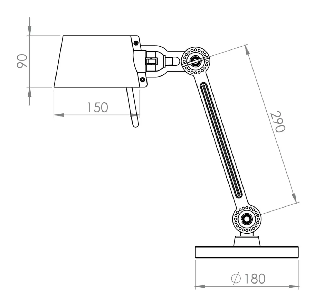 Bureaulamp Bolt small 1 arm ash grey