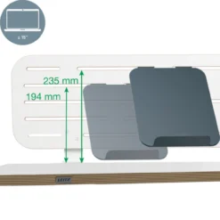 Bureau Ophangbord met laptophouder 80x25 cm wit