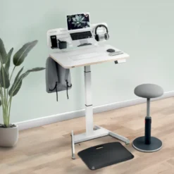 Bureau Ophangbord met laptophouder 80x25 cm wit