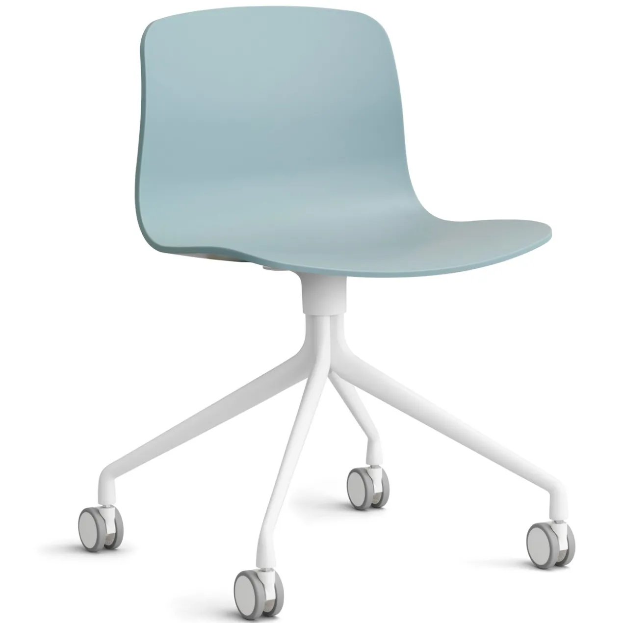 Bureaustoel AAC14 wit onderstel dusty blue