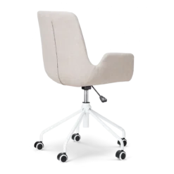 Bureaustoel Nout-Eef beige - wit onderstel