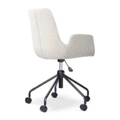 Bureaustoel Nout-Eef bouclé beige - zwart onderstel