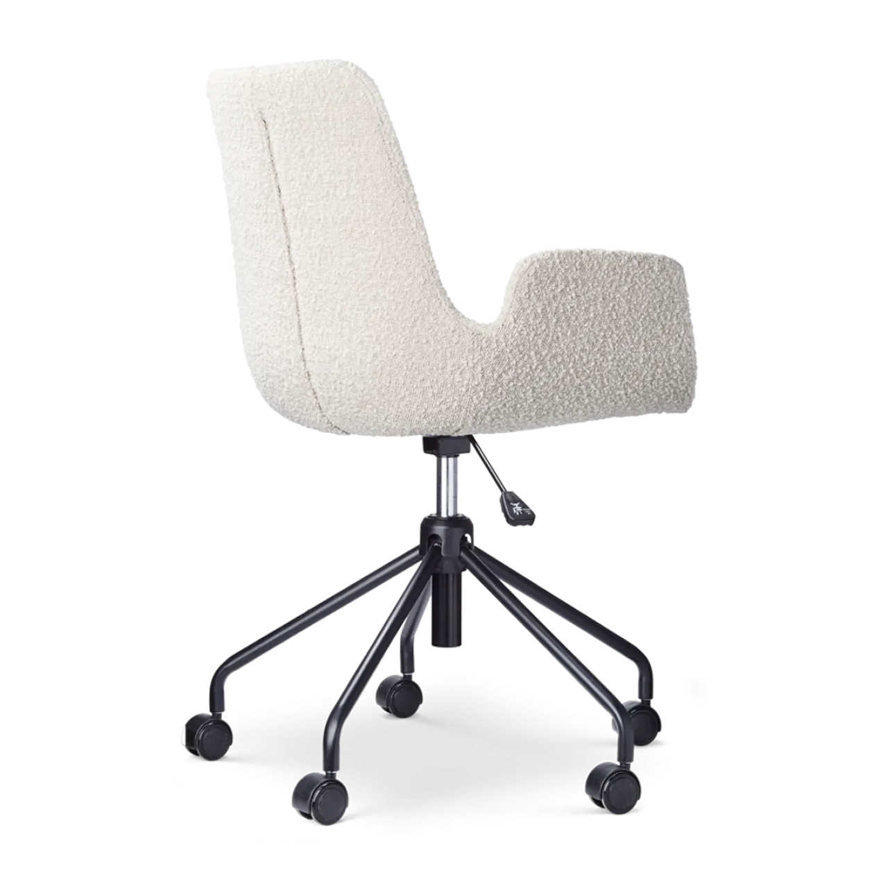 Bureaustoel Nout-Eef bouclé beige - zwart onderstel