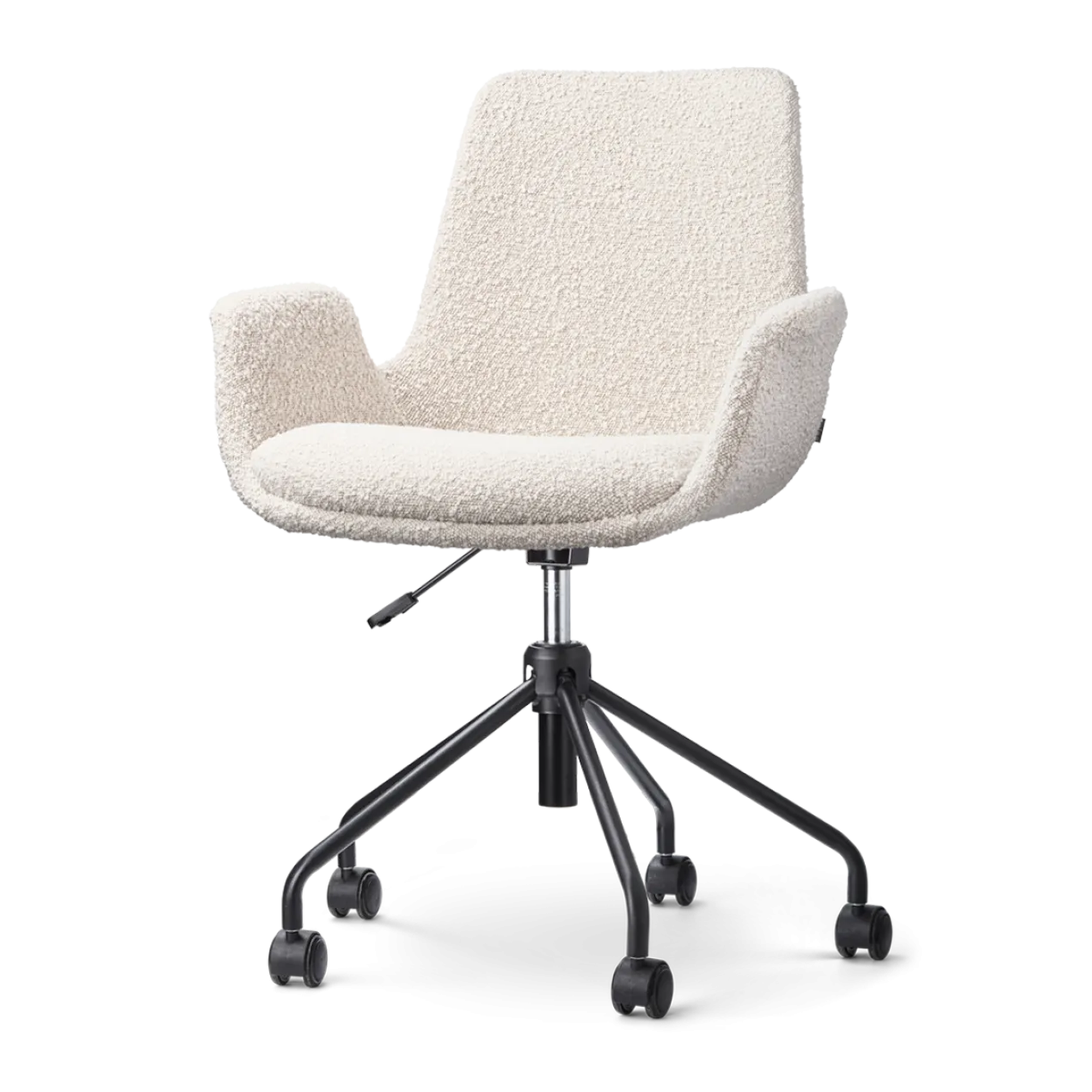 Bureaustoel Nout-Eef bouclé beige - zwart onderstel