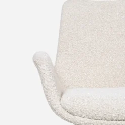 Bureaustoel Nout-Eef bouclé beige - zwart onderstel