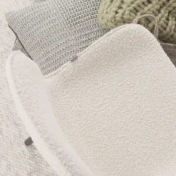 Bureaustoel Nout-Fé bouclé beige - wit onderstel