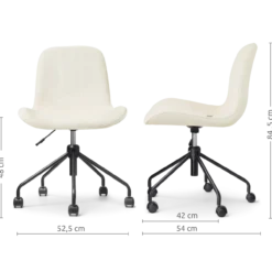 Bureaustoel Nout-Fé rib beige - zwart onderstel