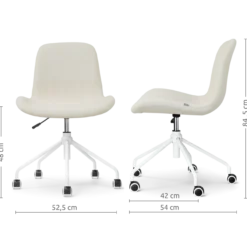 Bureaustoel Nout-Fé wit onderstel cottonbeige
