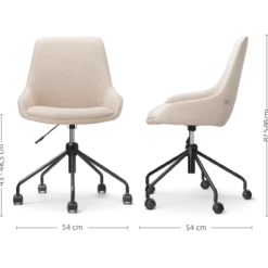 Bureaustoel Nout-Isa beige - zwart onderstel