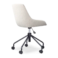 Bureaustoel Nout-Isa bouclé beige - zwart onderstel