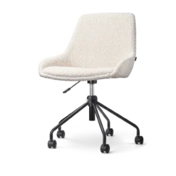 Bureaustoel Nout-Isa bouclé beige - zwart onderstel