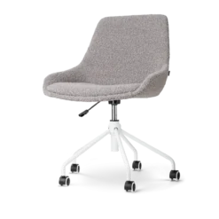 Bureaustoel Nout-Isa bouclé taupe - wit onderstel
