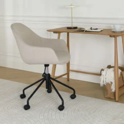 Bureaustoel Nout-Mae beige - zwart onderstel