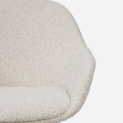 Bureaustoel Nout-Mae bouclé beige - wit onderstel