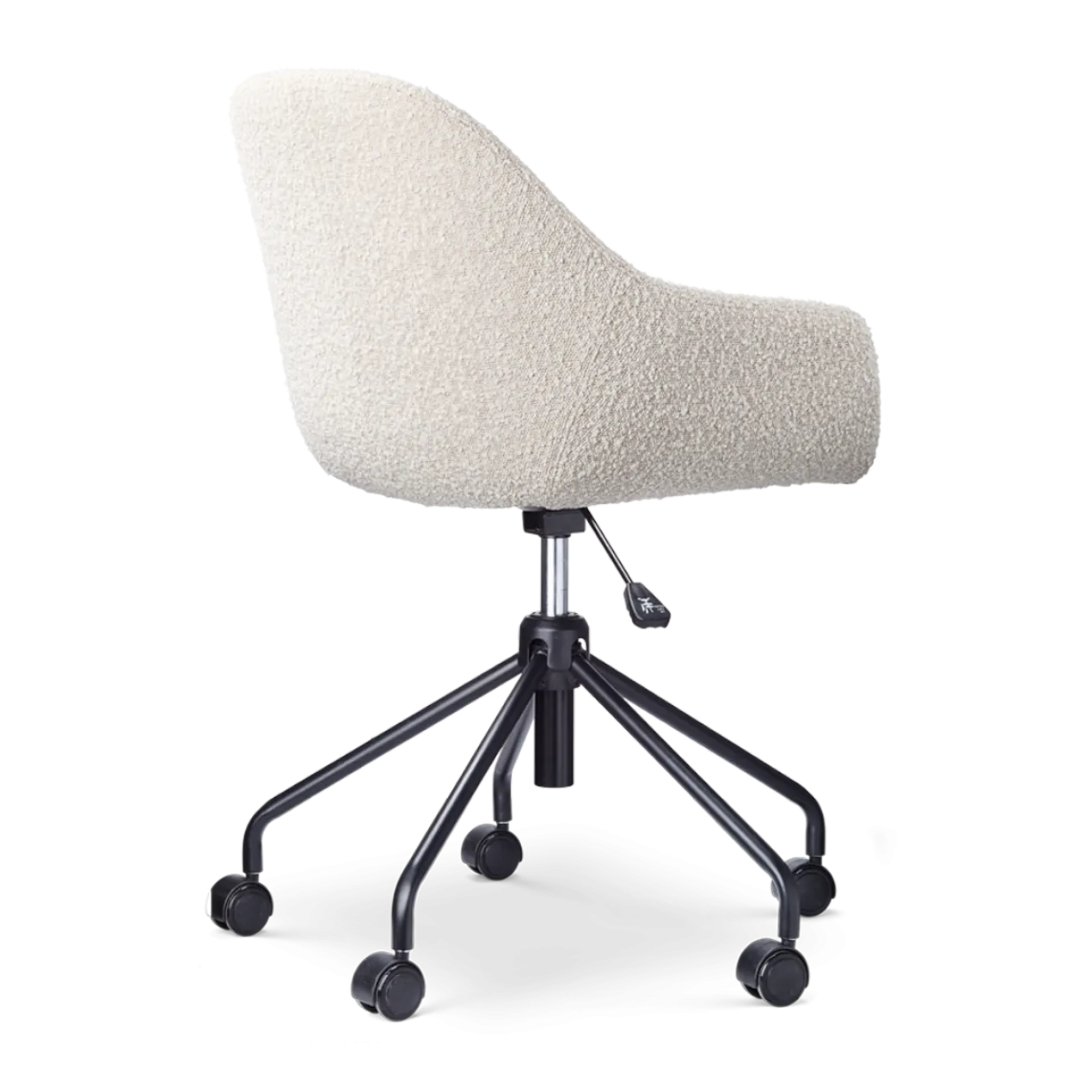 Bureaustoel Nout-Mae bouclé beige - zwart onderstel
