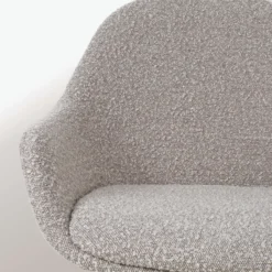 Bureaustoel Nout-Mae bouclé taupe - wit onderstel
