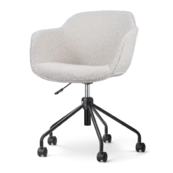 Bureaustoel Nout-Mare bouclé beige - zwart onderstel