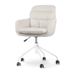 Bureaustoel Nout-Mia beige - wit onderstel