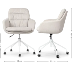 Bureaustoel Nout-Mia beige - wit onderstel