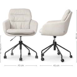 Bureaustoel Nout-Mia beige - zwart onderstel