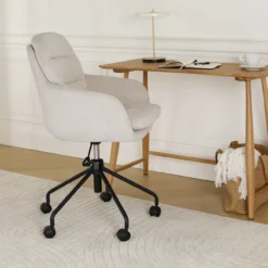 Bureaustoel Nout-Mia beige - zwart onderstel