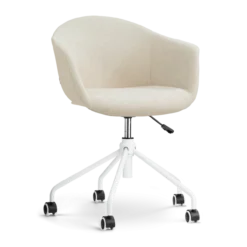 Bureaustoel Nout-Otis wit onderstel cottonbeige
