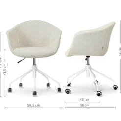 Bureaustoel Nout-Otis wit onderstel cottonbeige