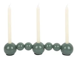 Candle holder Bubbles straight enamel jungle green