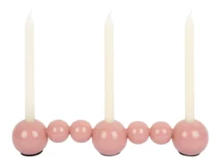 Candle holder Bubbles straight enamel flamingo pink