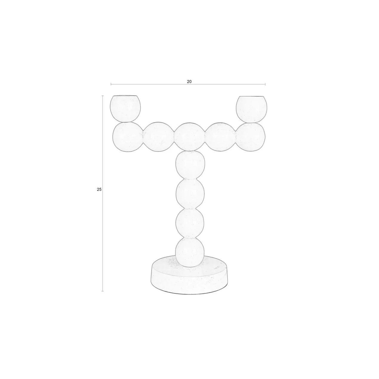 Candle holder bubbles two shiny silver