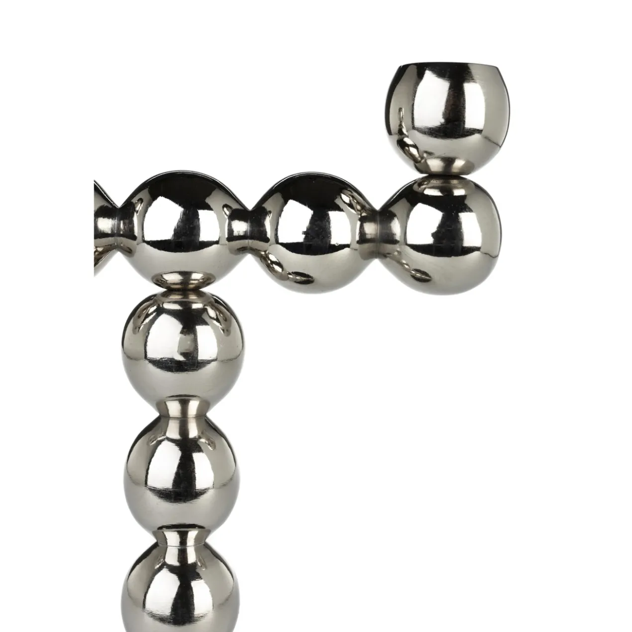 Candle holder bubbles two shiny silver
