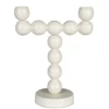Candle holder bubbles two shiny beige
