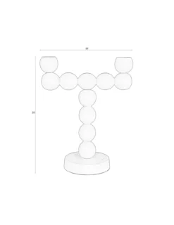 Candle holder bubbles two shiny lilac