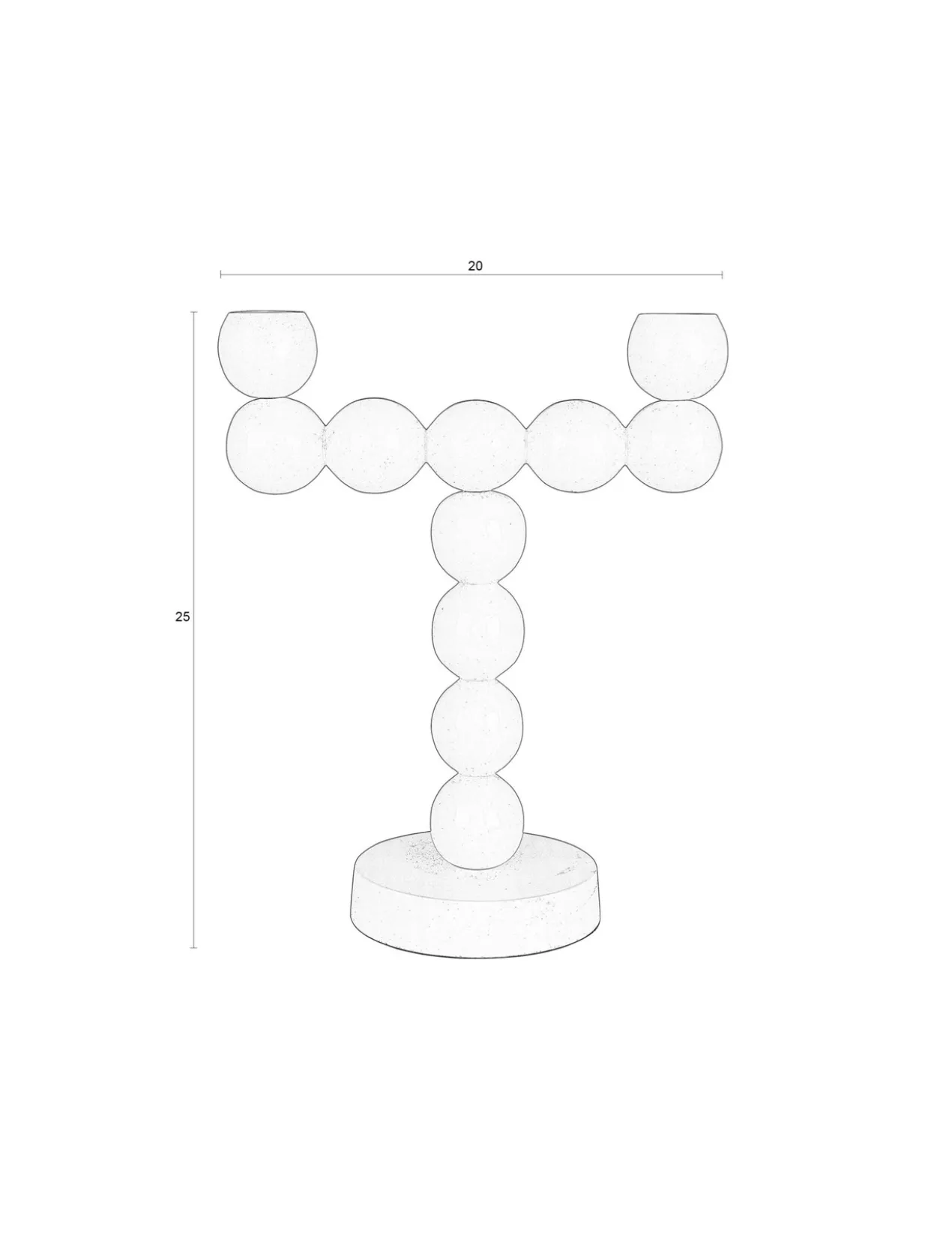 Candle holder bubbles two shiny lilac